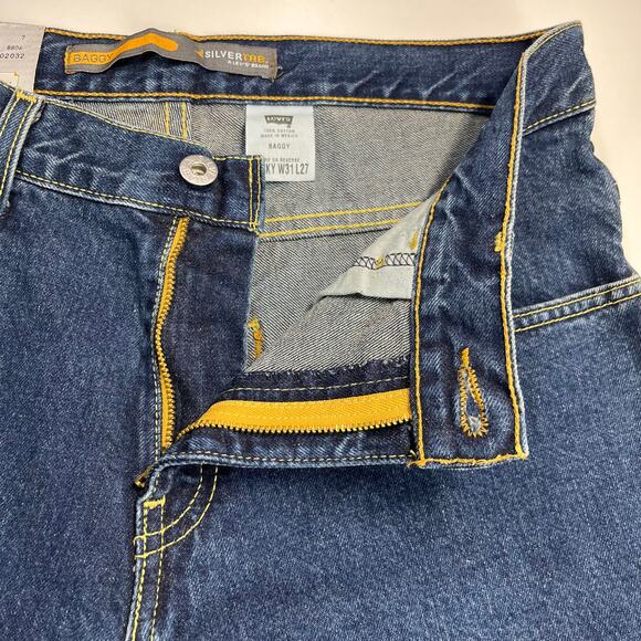 Levi’s Vintage Silvertab Baggy Jeans Husky tag Sz 31x27 actual 31x26 Blue Y2K 02 - Picture 10 of 16